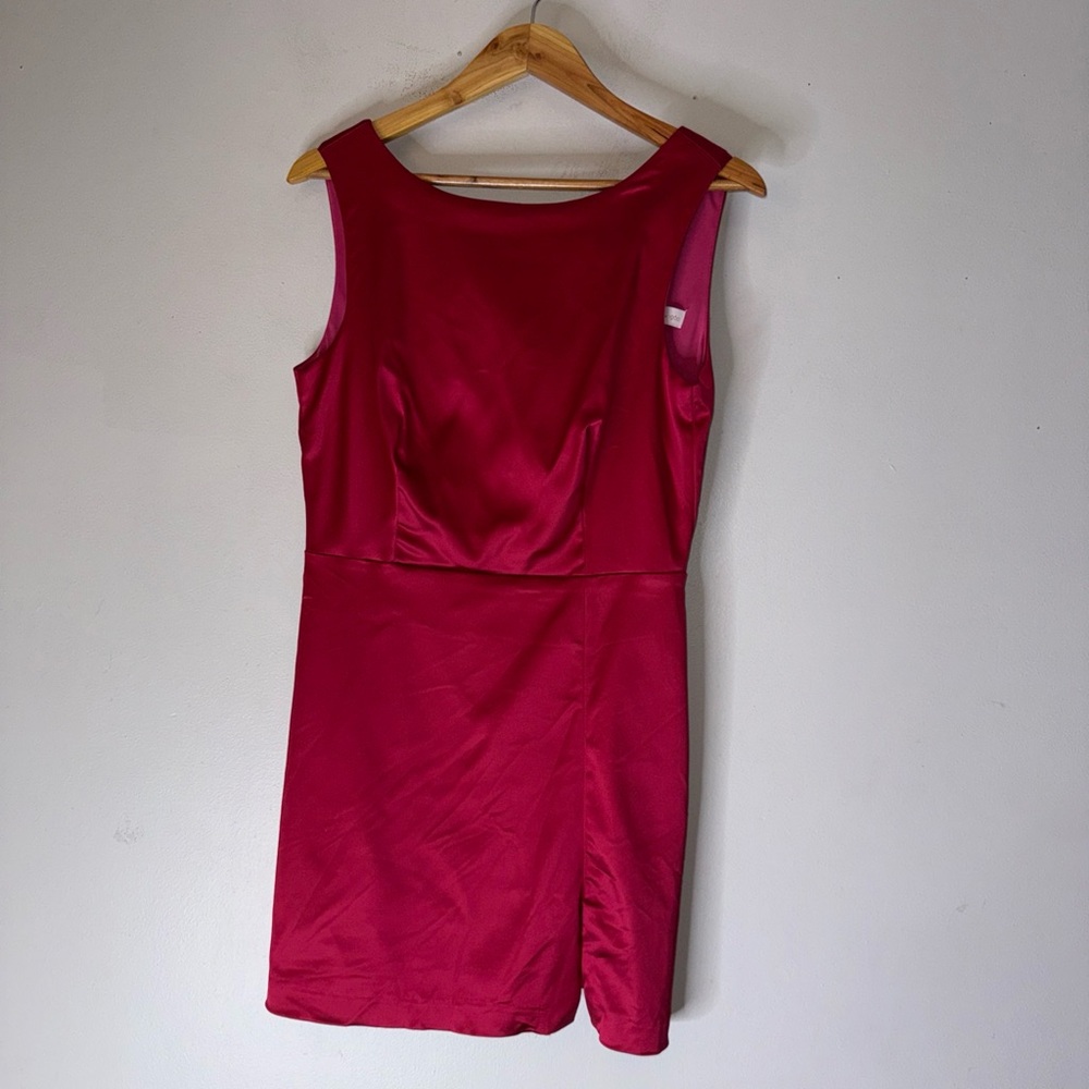 house‎ of harlow 1960 Low Back Satin Mini Dress Fushia Pink Size 8